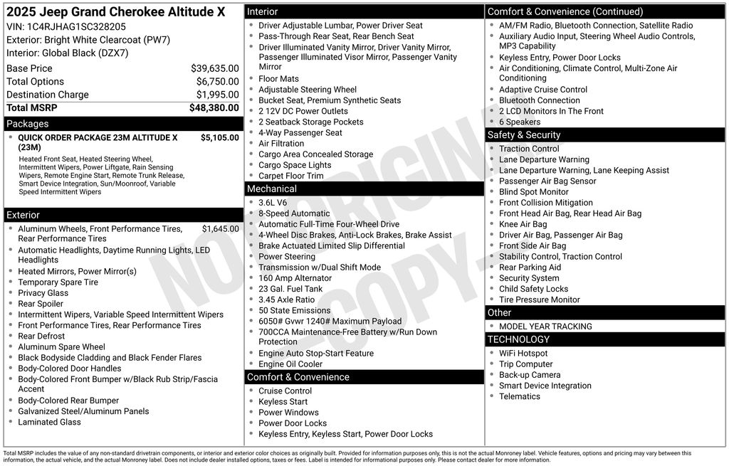 jeep grand cherokee 2025 1C4RJHAG1SC328205 image jeep grand cherokee 2025 1C4RJHAG1SC328205 image